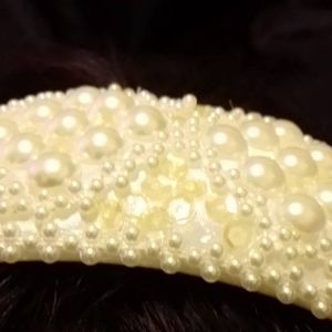 Beautiful sequin and pearl bridal tiara